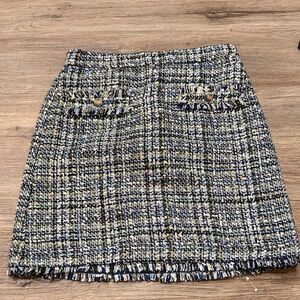 Ann Taylor Multicolor Tweed Mini Skirt